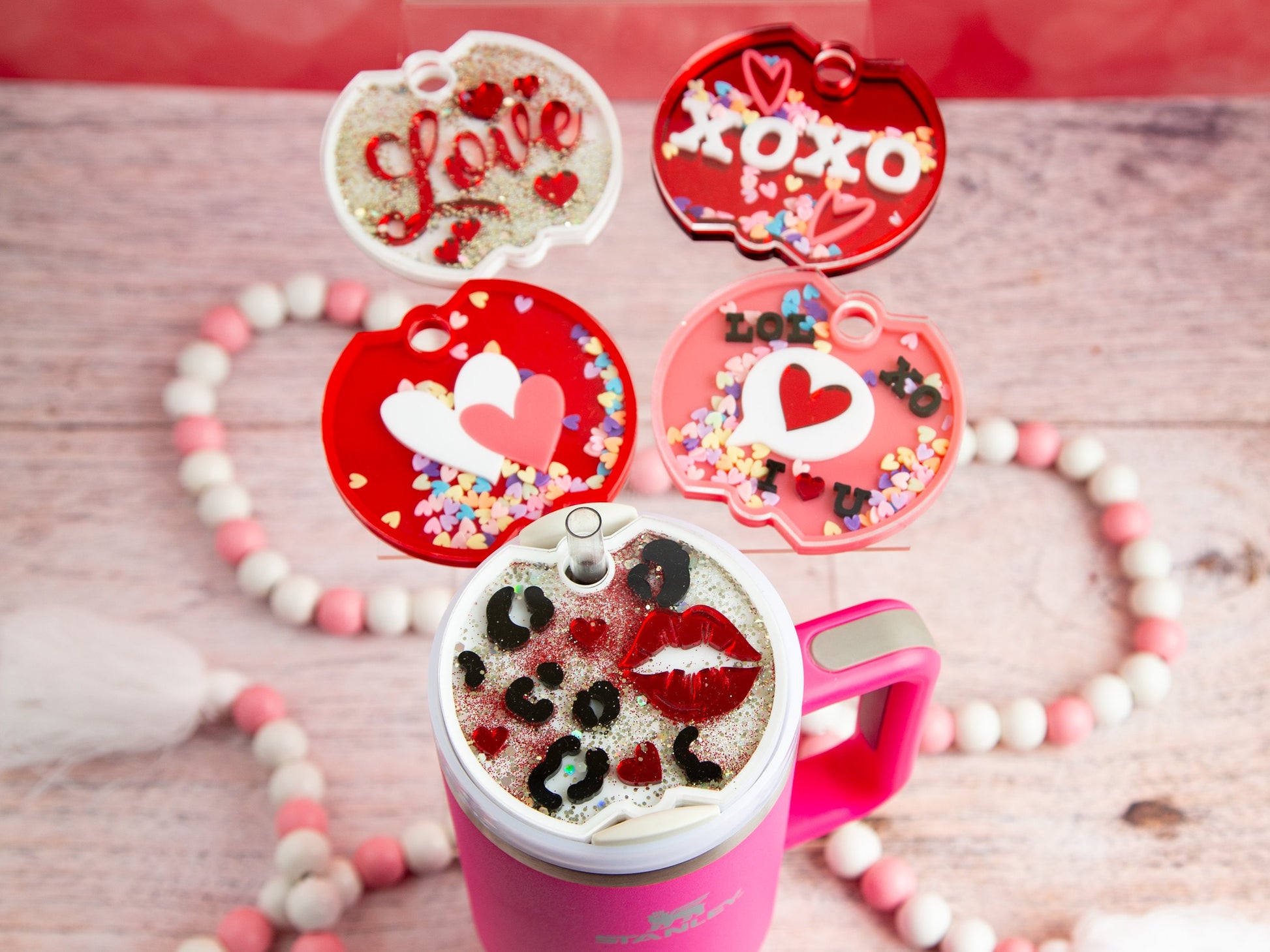 Stanley Tumbler Shaker Topper SVG, Valentines Cup Accessories (Digital Download)