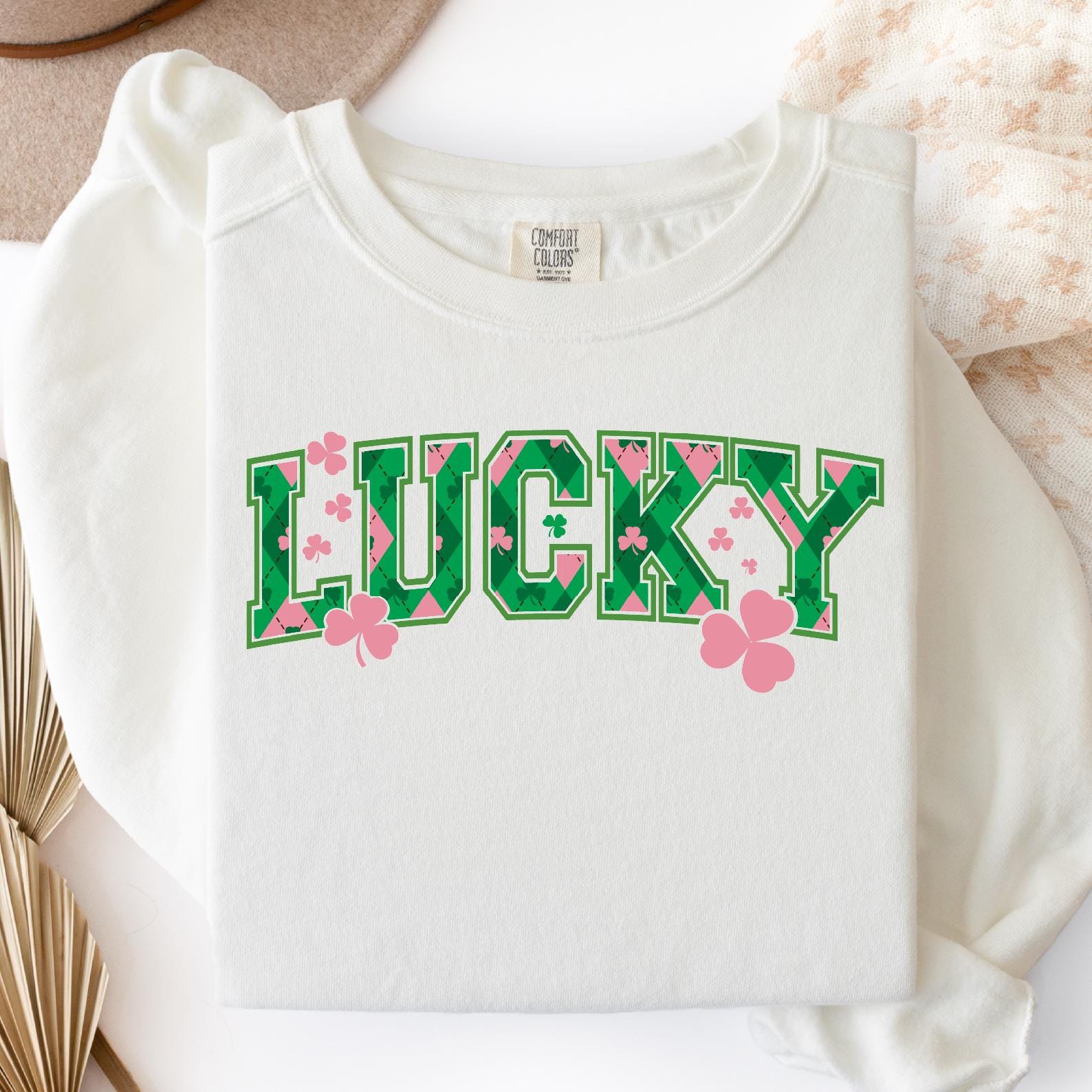 Lucky Shamrock PNG, Coquette St Patrick's Day Design (Digital Download)