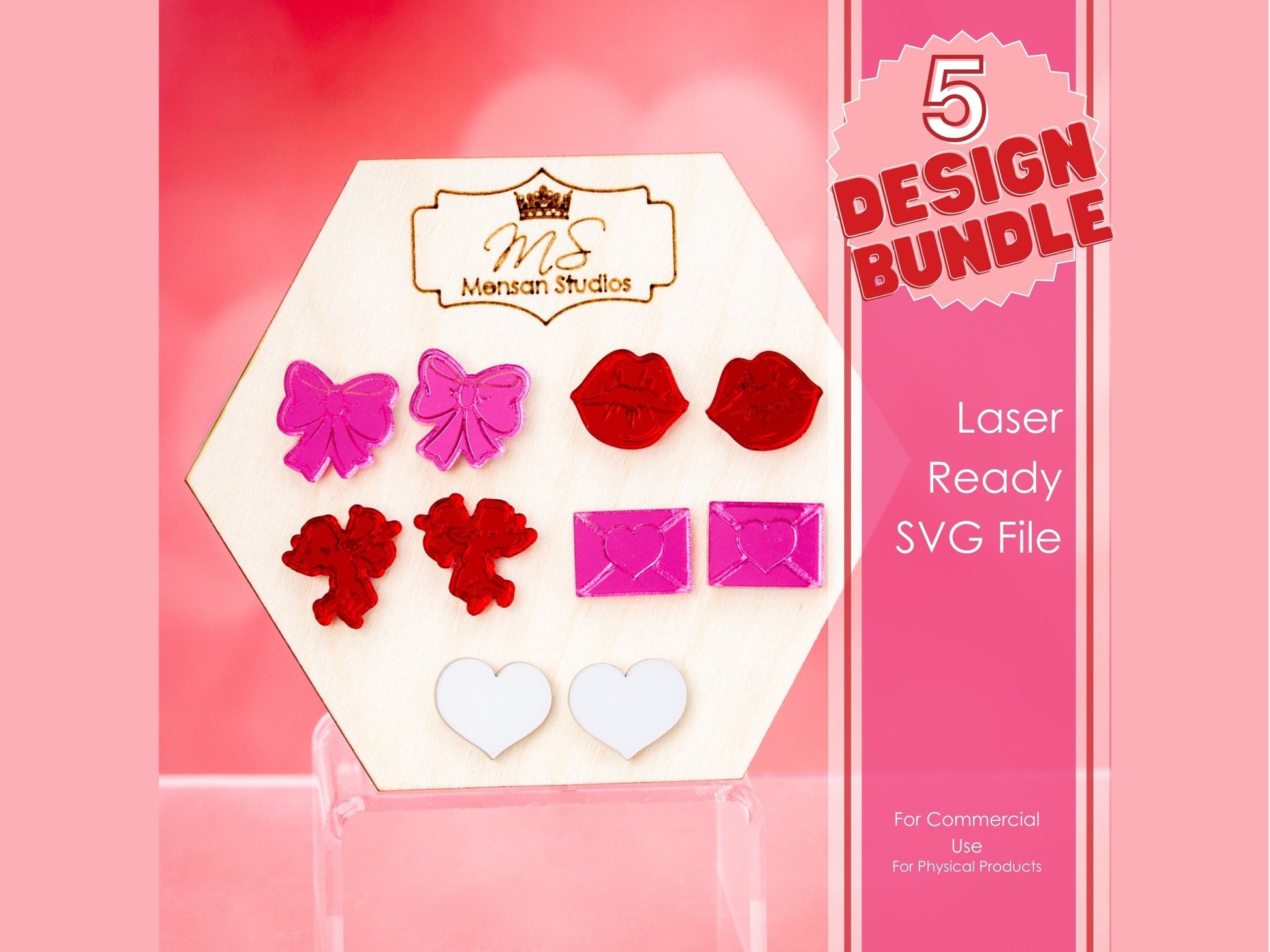 XL Valentine Earring SVG Bundle, Laser Cut File, Valentine Earrings, Valentine Earrings, Heart Earring Svg, Earrings SvG, Valentine Gift