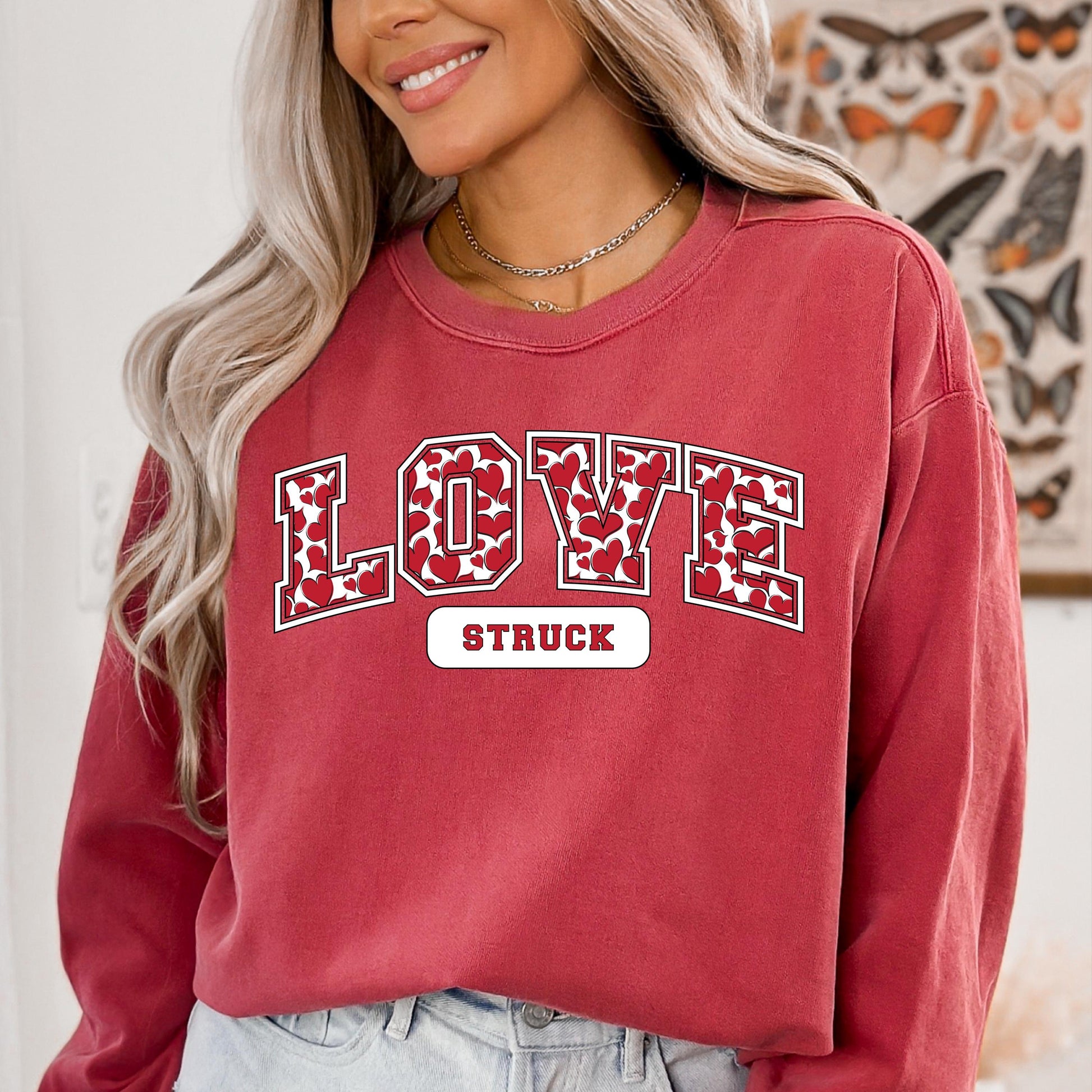 Valentines Love PNG, Love Struck Valentines Png, Preppy Heart Valentines Shirt Png, Trendy Valentines Day Png, (Digital Download)