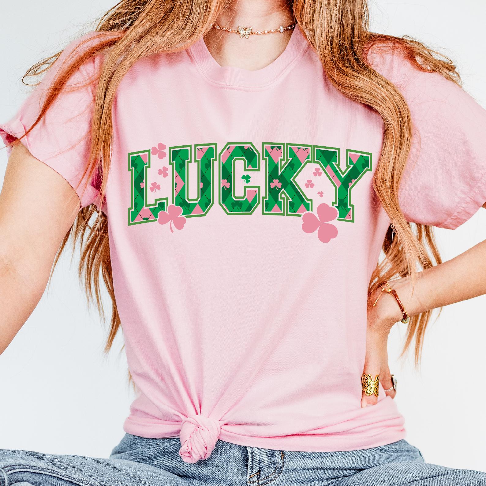 Lucky St Patrick's Day Png, St Patricks day png, Lucky png, Pink Shamrock png, St Patrick Png, St Pattys day png, Coquette St Patrick day